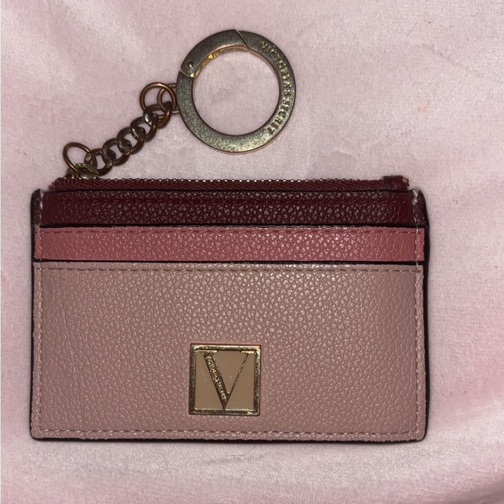 Pink Victoria secret keychain cardholder